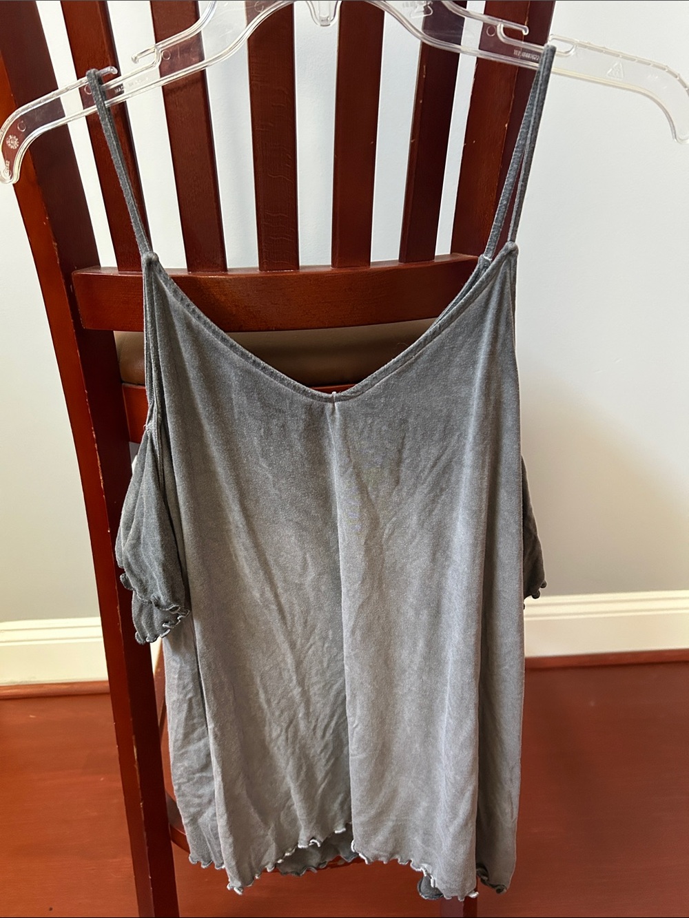 American Eagle Outfitters Gray Cold-Shoulder Camisole